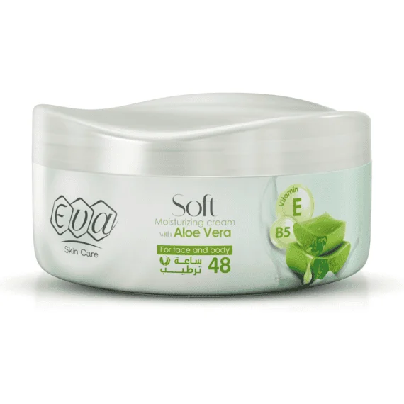 Eva Skin Care Soft Cream with Aloe & Panthenol 170 g-ايفا سكين كير كريم سوفت بالصبار والبانثينول 170 جم