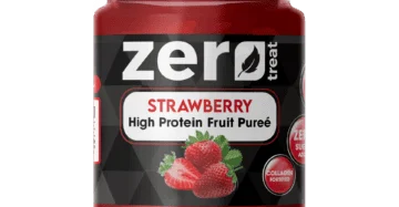 Strawberry High Protein Fruit Purée Zero Treat 180g Zero Sugar Added & Collagen Fortified-بيوريه الفراولة بالبروتين زيرو تريت 180 جم | 20 جم بروتين – بدون سكر مضاف