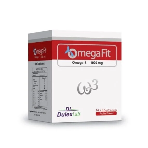 أوميجافيت – أكياس أوميجا 3 بتركيز 1000 مجم / 500 مجم لصحة المخ والقلب والمناعة OmegaFit 1000mg / 500mg – Omega 3 Sachets for brain, heart, and immunity support