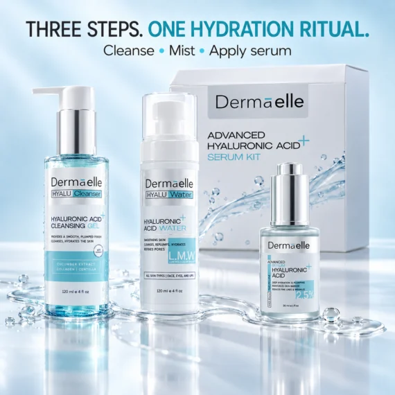 ديرما إل مجموعة سيروم حمض الهيالورونيك المتقدمة - Dermaelle Advanc Hyaluron Acid Serum Kit