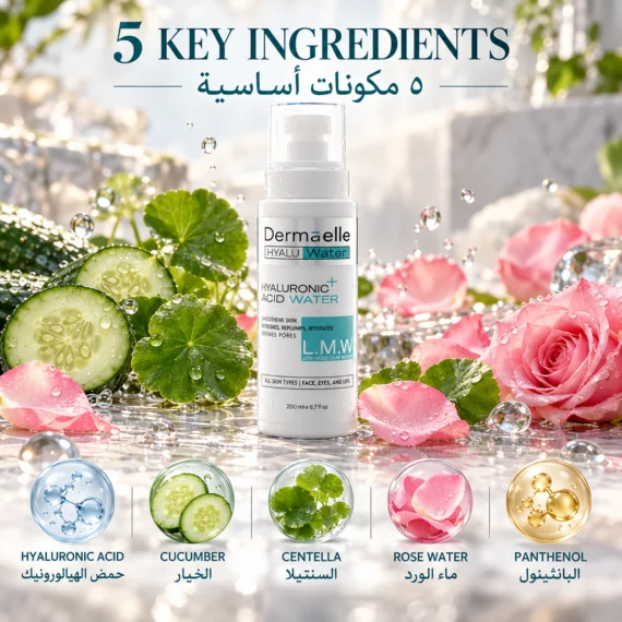 DERMAELLE HyaluWater Hyaluronic Acid Water 200ml - ديرما إل هيالورونيك ووتر 200مل