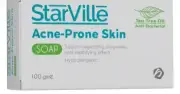 Starville Acne Prone Skin Soap – 100 gm purifying soap for acne and oily skin. ستار فيل صابونة لحب الشباب – 100 جم لتنظيف البشرة الدهنية وتقليل الحبوب.