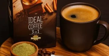 Ideal Coffee 3 in 1 – Healthy Instant Coffee with Whey Protein & Coconut (25 Sachets) قهوة Ideal 3 في 1 – قهوة صحية فورية ببروتين الواي وجوز الهند (25 كيس)