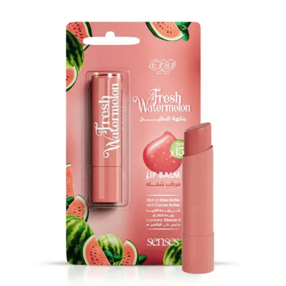 Eva Skin Clinic Lip Balm Watermelon 4 g hydrating lip balm-ايفا سكين كلينيك مرطب شفاه بطيخ 4 جرام لترطيب وتنعيم الشفاه