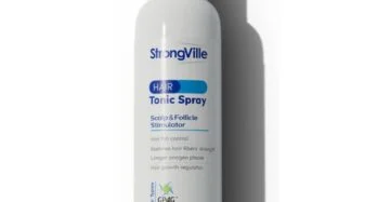 Strongville Hair Tonic Spray – 220 ml strengthening and revitalizing hair growth spray. سترونجفيل سبراي للشعر – 220 مل، سبراي مقوٍ ومحفّز لنمو الشعر.