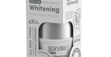 Starville Lightening Roll On Fragrance Free – 60ml, brightening deodorant for sensitive skin without fragrance. ستارفيل رول أون تفتيح ومزيل للعرق بدون رائحة – 60 مل، مزيل عرق لتفتيح البشرة الحساسة بدون عطر.