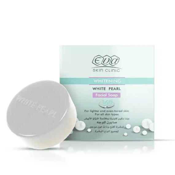 Eva Skin Clinic White Pearl Soap 70 g gentle brightening face cleanser-ايفا سكين كلينك صابون لؤلؤ ابيض 70 جم لتنظيف وتنعيم بشرة الوجه