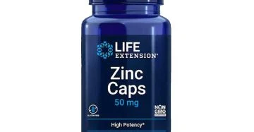 كبسولات الزنك من لايف اكستنشن 50 مجم – دعم مناعي قوي ونباتي Life Extension Zinc Caps 50 mg – High Potency Zinc Supplement Bottle