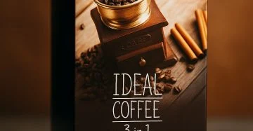 Ideal Coffee 3 in 1 – Healthy Instant Coffee with Whey Protein & Coconut (25 Sachets) قهوة Ideal 3 في 1 – قهوة صحية فورية ببروتين الواي وجوز الهند (25 كيس)