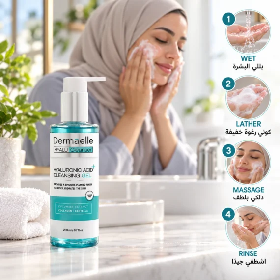 DERMAELLE Hyaluronic Acid Cleansing Gel 200ml - ديرما إل غسول جل بالهيالورنيك أسيد 200مل