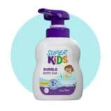 Superkids Bubble Bath 300 ml – gentle tear-free bubble bath for kids سوبركيدز بابل باث 300 مل – جل استحمام لطيف وخالٍ من الدموع للأطفال