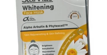 StarVille Whitening Mask Sheet for All Skin Types – 10 pcs, brightening and hydrating sheet masks with Alpha Arbutin. ستارفيل ستارفيل ماسك الوجه للتفتيح – 10 أقنعة لتفتيح وترطيب جميع أنواع البشرة.