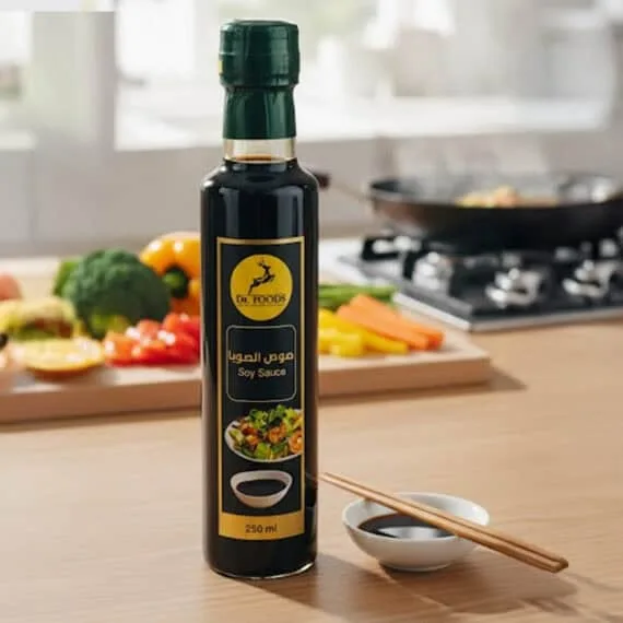 Dr. Foods Soy Sauce 250ml bottle – authentic umami Asian flavor for cooking and marination صوص الصويا من د. فودز 250 مل – نكهة آسيوية أصلية غنية بالأومامي