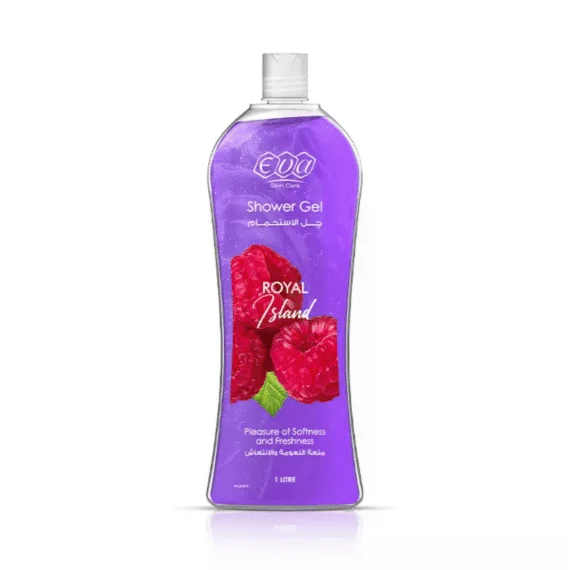 Eva Skin Care Royal Iceland Shower Gel 1L Purple-ايفا سكين كير جل استحمام رويال آيسلاند 1 لتر موف