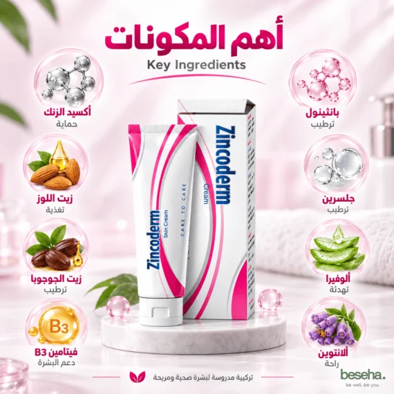 كريم زنكوديرم (Zincoderm Cream) أكسيد الزنك - علاج التهابات الجلد و ترطيب البشرة