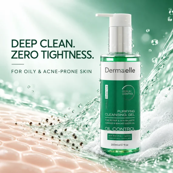 Dermaelle Sebum Control Cleansing Gel 200ml - ديرما إل غسول جل للتحكم في إفراز الدهون 200 مل