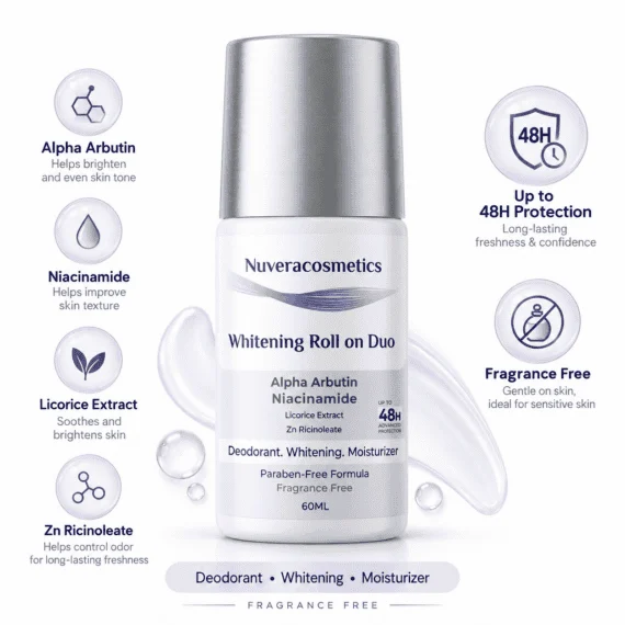 Nuvera Whitening Roll on Duo Fragrance Free - نوفيرا رول أون للتفتيح بدون رائحة