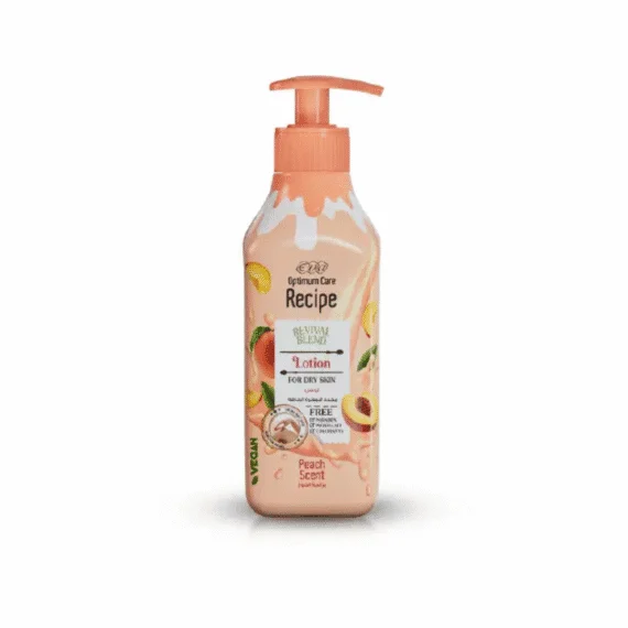 Eva Optimum Care Peach Body Lotion 370 ml with peach scent for soft glowing skin-ايفا اوبتيموم كير لوشن الخوخ 370 مل لترطيب البشرة ولمعان طبيعي