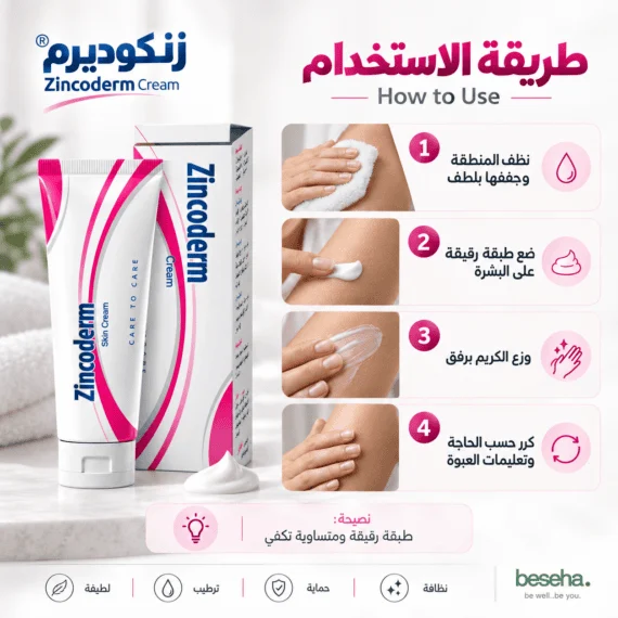 كريم زنكوديرم (Zincoderm Cream) أكسيد الزنك - علاج التهابات الجلد و ترطيب البشرة