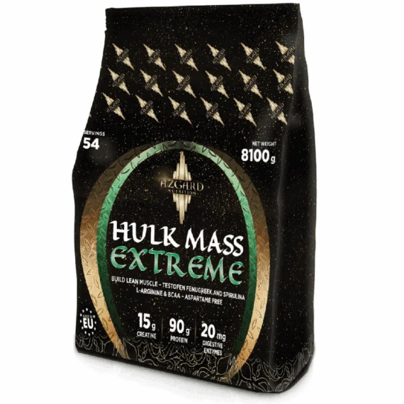 Hulk Mass Extreme by Azgard – Advanced Mass Gainer with 90g Protein & 15g Creatine (4.5kg & 8.1kg)